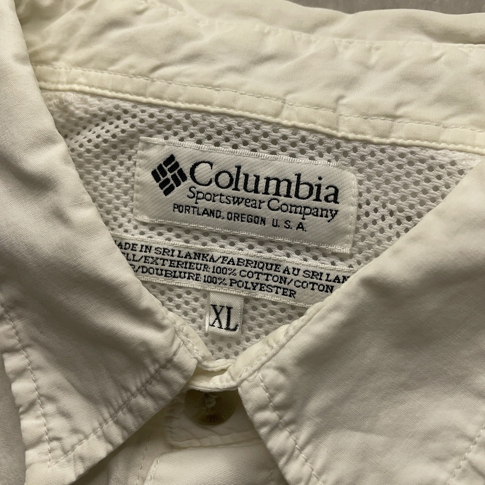 Columbia PFG Men's XL White Fishing Shirt Lot of 2 Long Sleeve Vented Outdoors - Picture 10 of 16